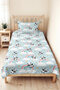 Panda Rainbow Boy's Room Single Pique Set - Pastel Clouds 160X220 cm Bedspread - 6
