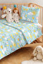 Rabbit Flower Blue Girls' Pique Set - Pastel Yellow Spring Baby Room Bedspread - 160X220 cm - 2