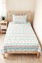 Pastel Striped Snowflake Girls' Pique Set - Mint Powder Baby Room Bedspread 160X220 cm - 6
