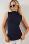Women's Sleeveless Bodysuit 1546 - Navy Blue - 3