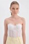 Women's Corset with Covered Bust Part and Lace-Up Detail on the Sides - 3