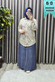 Women's Clothing Plus Size Buttoned Elastic Sleeve Seersucker Shirt
