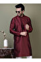Mens Self Design Cotton Silk Kurta Set - 6