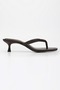 Women's Rivela Brown Leather Flip-Flop Heeled Slippers - 3