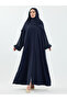 Saye Dubai Shawl and Stone-Embellished Sleeve Abaya Set Navy Blue - 1022 - 7
