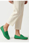 Varli Green Genuine Leather Ballerina Shoes - 3