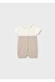 Newborn Baby Boy Mercerized Salopet Beige - 2