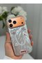 iPhone 17 Pro/18 Pro Rhinestone Case with Pearl Pendant Detail, Marbling Effect 3D Heart and Motif Charm Cover - 4