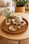 Rattan Round Tray 60 X 4 cm Decorative Wicker Presentation Tray Coffee Table and Tabletop Organizer Large Size Rattan Tray