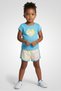 Toddlers Girl 2 Pieces Brand Logo Top With Shorts Set, Multiolor