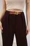 Calista Women's High Waist Wide Leg Fabric Trousers with Belt Detail - Belt Included - 4