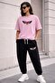 Unisex Oversize Printed T-Shirt and Sweatpants Set – Wide Cut Casual Sweatpants Set – Comfortable with Elastic Cuffs – Kalib