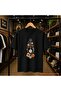 Flower Pattern Guitar Printed 100% Cotton Oversize Loose Regular Fit Crew Neck T-Shirt