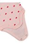 Heart Printed 0-3 Years Old Snap Fastener Badi - Pink - 3