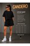 2-Piece Shorts for Women (Black-Grey) Comfortable Fit Oversize Daily Wear Sweat-Resistant - 3