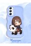 Samsung Galaxy A34 5g Compatible Case Camera Protector Blue Silicone Couple Phone Case Panda Pattern - 2
