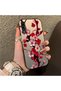 Samsung Galaxy A50 Compatible Silicone Edge Hard Back Case Couple Phone Case with Floral Pattern - 3
