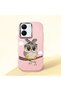 Vivo Y36 Compatible Case Camera Protective Pink Silicone Couple Phone Case Owl Patterned