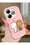 Infinix Smart 8 Compatible Case Camera Protector Pink Silicone Couple Phone Case Cute Pattern