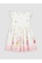 Lcw Kids White Crew Neck Printed Girls' Dress - 4
