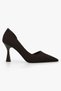 Women's Lucas Brown Satin Asymmetrical Cut Heeled Shoes Stiletto - 2