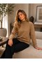 Sfg Life Moda Women's Turtleneck Fuzzy Hooded Oversize Sweater - 3