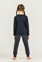 The Pretty Princess Anne Girl's Navy Blue Long Sleeve Pajama Set Ar3731-A-V1 - 7