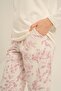 Women's Excuisite Flowers Cream Long Sleeve Pajama Set Ar3743-S-V1 - 5