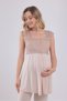 New Season Beige Strappy Lace Special Design Summer 100% Cotton Maternity Pajama Set - 2
