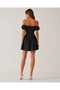 Women's 100% Cotton Lined Off-Shoulder Corset Detailed Buttoned Mini Summer Dress - 2
