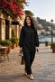 Women's Elastic Sleeves and Embroidered Top and Bottom Pants Set - 3