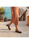 Bitter Brown Comfortable Women's Sandals Ballerina Short Thick Heeled Knitted 3 cm - 4