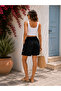 Women's Comfortable Cut Summer Shorts with Elastic Waist and Side Button Detail - 2