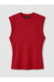 Lcw Vision Red Crew Neck Women's Ribbed Undershirt - 5