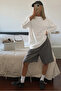 تي شيرت نسائي أساسي كبير الحجم بأكمام طويلة، 100% قطن، ياقة دائرية، تصميم مريح - 3