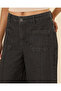 Women Dark Grey Wide Leg Cropped Jeans - 4