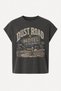 Oversize Dust Road Printed Vintage Daily Use Street Wear Crew Neck Boxy Worker T-Shirt - 2