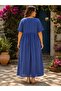 Plus Size Women's V-Neck Loose Long Dress with Pockets Summer Dress - 4
