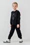 Boy's Embroidered Black Long Sleeve Tracksuit Set Us2629-C-V4 - 2