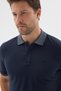 Navy Blue Polo Collar Pique Short Sleeve Slim Fit 100% Cotton T-Shirt 1011260171 - 4