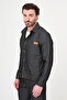 Straight Slim Fit Shirt Collar Zippered Men's Coat Pants Black - 17168.26Y - 5
