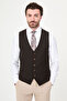 Straight Slim Fit Classic Men's Vest Brown - 40962.26Y
