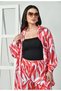 Red Swirl Print Modest Co-Ord Set Japanese Satin Trendy Modest Western Wear - 6