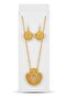 Classic Ethnic Jewelry Set – Textured Bead Chain Necklace & Matching Earring Set - 4