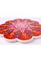 Red Embossed Tile Patterned Ceramic Trivet Heat Resistant Pot Pan and Teapot Mat Non-Slip Cork Base 17 cm - 2