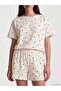 Lcw Dream Ecru Polka Dot Women's Shorts Pajama Set - 3