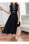 Women's chinese button-detailed polka dot sleeveless midi dress - 6