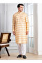 Mens Beige Sequins Work Cotton Silk Kurta Set - 3