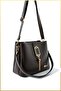 Women's Hand and Shoulder Bag with Gold Tassel Accessories - Bitter Brown - 2
