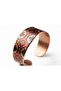 Copper Anatolian Star Kilim Patterned Wide Adjustable Clamp Bracelet - 8